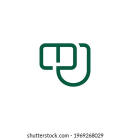 letter mu simple linked line geometric flat logo vector