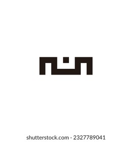 Letter mU square, build geometric symbol simple logo vector