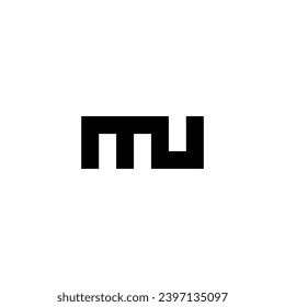 Letter mu square geometric symbol simple logo vector