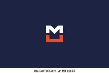 letter mu with square logo icon design vector design template inspiration