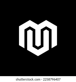 Letter MU UM logo design, MU UM monogram in editable vector format