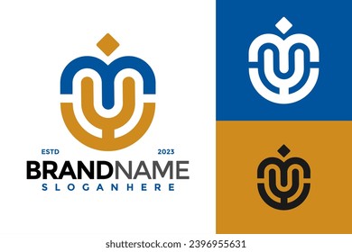 Letter Mu or Um Monogram Company Logo design vector symbol icon illustration