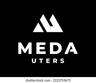 Letter MU UM Monogram Geometric Simple Minimalist with Mountain Rock Peak Shape Vector Logo Design