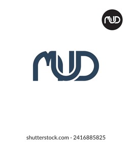 Diseño de logotipo de monograma de carta MUD
