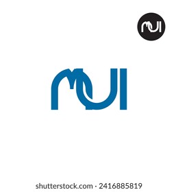 Diseño de logotipo de monograma MUI de carta