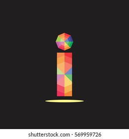 Letter i Multi colors design logo vector