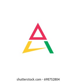 letter a multicolor design logo vector