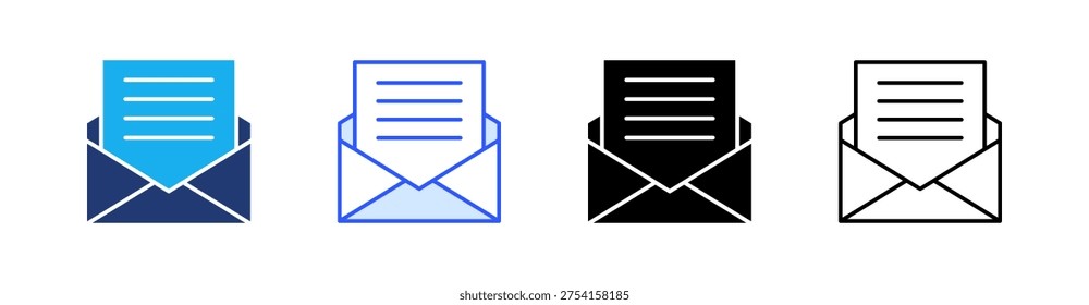 Letter Multiple Style Icon Set Vector