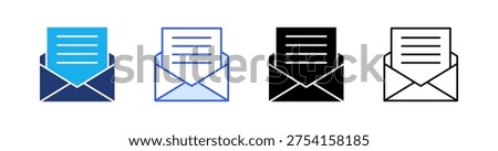 Letter Multiple Style Icon Set Vector