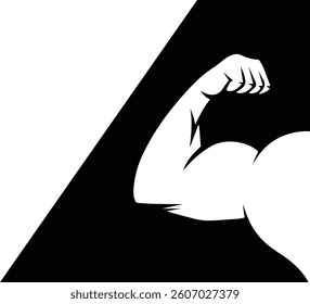 Letter A Muscle logo. Letter A bicep or strong arm logo icon vector template