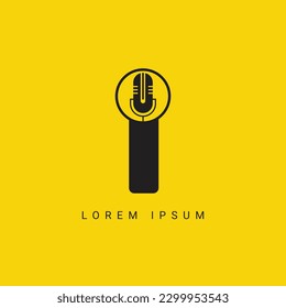 Letter I Music Logo. Podcast Logotype and Dj, Rock and Jack Music Logo Design Vector Template
