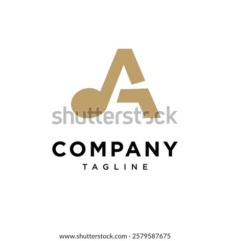 Letter A Music Note Logo Icon Vector
