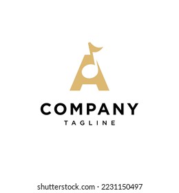 A Letter Music Note Vector logo icon vector Template.eps