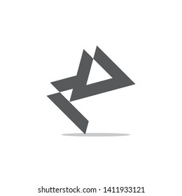letter mv abstract geometric logo vector