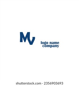  Letter MV Connected Lowercase Logo M and V