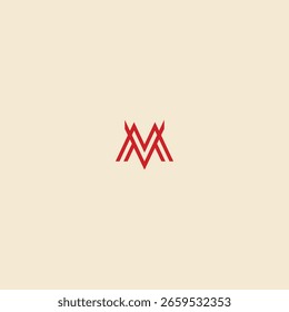 Letter MV icon flat vector design