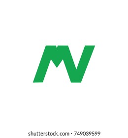 letter mv linked logo vector