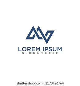 Letter MV logo design