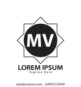 letter MV logo. MV. MV logo design vector illustration for creative company, business, industry
