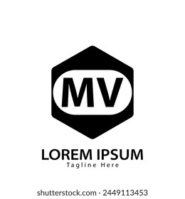 logo de MV. MV. Ilustración vectorial de diseño de logotipo MV para empresa creativa, negocio, industria
