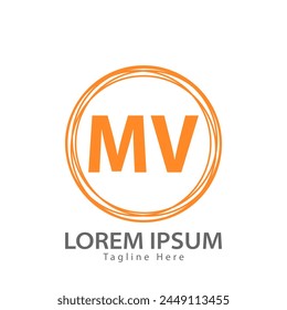 letter MV logo. MV. MV logo design vector illustration for creative company, business, industry
