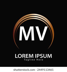 Buchstabe MV-Logo. MV. MV Logo Design Vektorillustration für Kreativunternehmen, Unternehmen, Industrie
