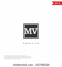 Letter MV negative space modern Logo icon monogram design. Vector graphic design template element.