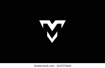 Letra MV diseño simple de logotipo vectorial
