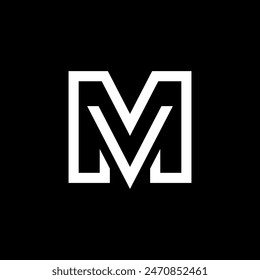Letter MV or VM can b used for logo, icon, and etc.