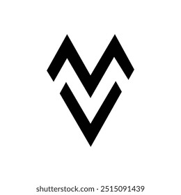 Letter Mv or Vm initial modern new alphabet branding logo