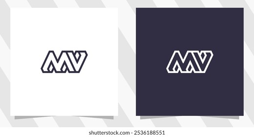 Letra MV VM Diseño de Logo