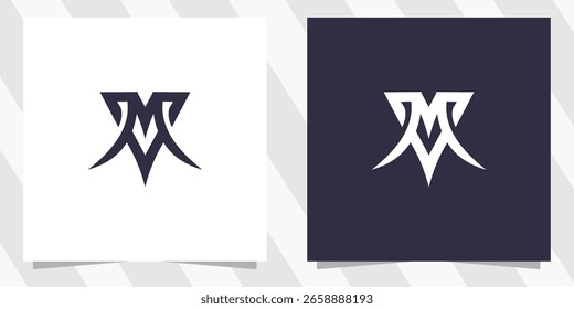Buchstabe mv vm Logo-Design
