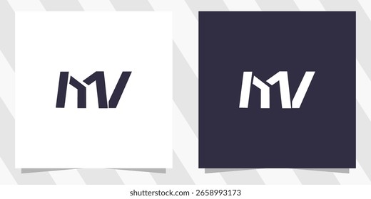 letter mv vm logo design