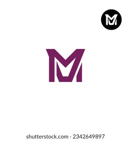 Letra MV Diseño de logotipo de VM monograma Simple