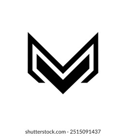 Letter Mv or Vm new shape with unique monogram logo
