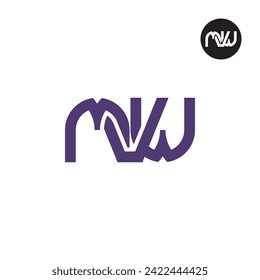 Diseño de logotipo de monograma MVW Carta