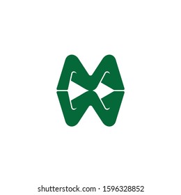letter mw 3d linked logo vector