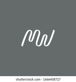 Letter MW and Ballerina Ribbon logo / icon design