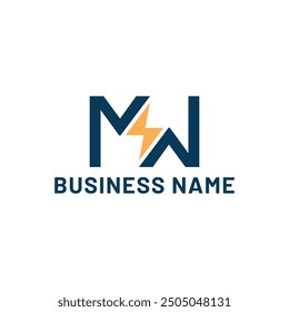 Letter MW Electric Logo Concept