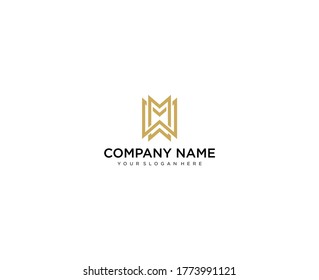 Diseño del logotipo de la línea MW de la letra. Símbolo monocromático monocromático lineal creativo mínimo. Diseño universal elegante de señalización vectorial. Logotipo de negocio premium. Símbolo gráfico del alfabeto para la identidad empresarial