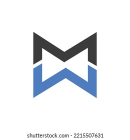Letter MW logo design. Abstract MW logo design