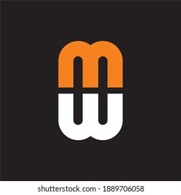 Plantilla de vector de icono del logotipo de MW de carta para su negocio. Diseño inicial del logotipo, logotipo geométrico. Alfabeto creativo monograma moderno. Idea del logotipo de la empresa con el espacio de etiquetas.