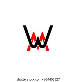 letter M,W logo vector