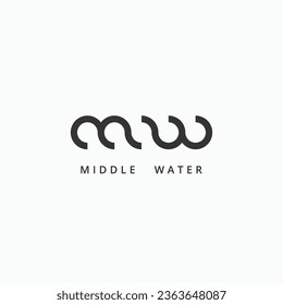 Letter MW minimal circles logo design concept