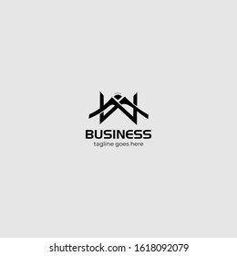 Letter MW with mountain Combination logo icon vector