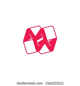 letter mw paper book shape logo vector