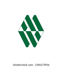 letra mw simples bandas monogramo logotipo vectorial