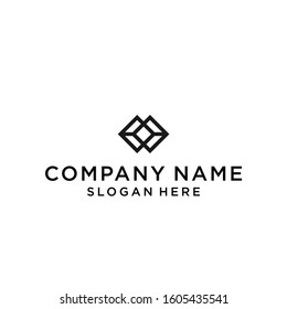 letter mw square logo design vector illustration template