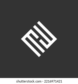 letter mw square logo design vector illustration template