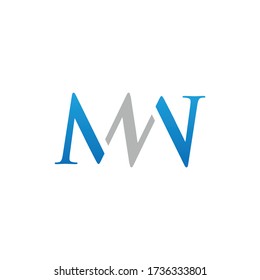 Letter MW typography logo design vector isolated on a white background